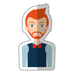 young man avatar character vector illustration design