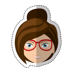 young woman avatar character vector illustration design