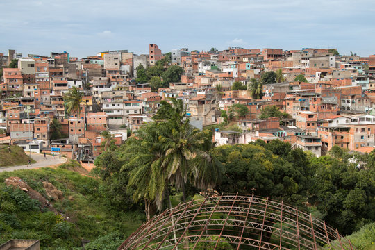 View Of Poor Community In Salvador Bahia Brazil