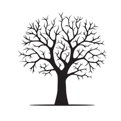 Fototapeta premium Black Tree. Vector Illustration
