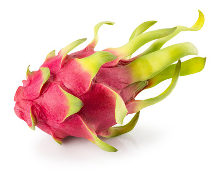 pitaya or dragon fruit isolated on the white background