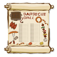 menu barbecue drawing graphic  design objects template