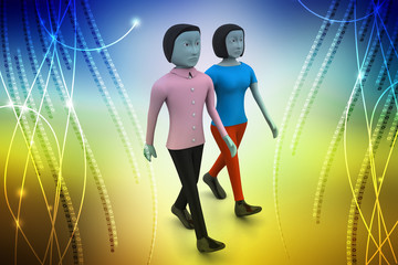 Two friends walk together