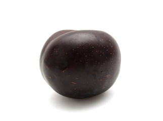 one plum isolated on white background