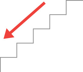 Vector line stairs with arrow down