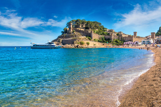 Beach at Tossa de Mar and fortress