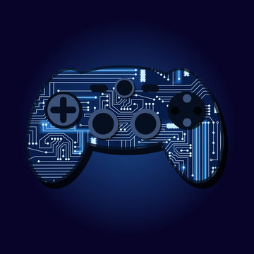 Gamepad with a technological electronics circuit..