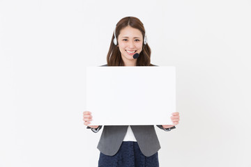 Fototapeta premium オペレーター ホワイトボード