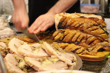 Serving the Roast Pork