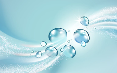 water flow with bubble