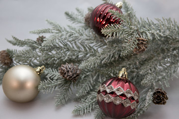 christmas tree with red and gold ornaments