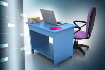 workplace with computer