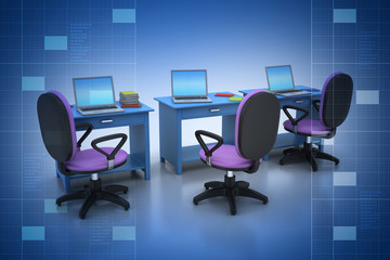 workplace with computer