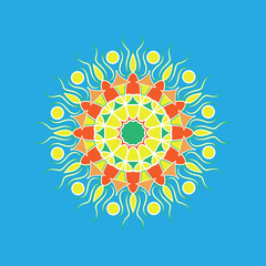 Ornamental round floral pattern. Colorful ornament. Abstract flo