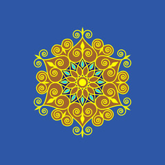 Ornamental round floral pattern.