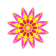 Ornamental round floral pattern. Colorful ornament with vintage