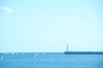 Lighthouse, ocean and sky