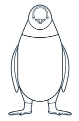 The figure of the penguin. Line icon. Vector drawing of a series of Arctic animals. The element for the logo and design