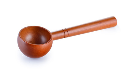 wood spoon on white background