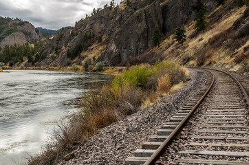 Tracks Curving to Follow the River