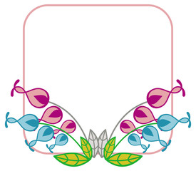 Beautiful frame with decorative flowers. 