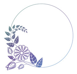 Beautiful round floral frame with gradient fill.  Raster clip art.