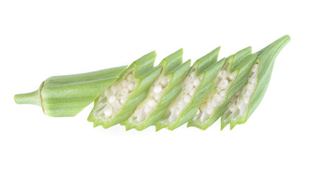 okra isolated on the white backgroud.
