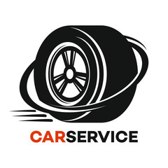 car wheel and car service logo