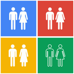 Man and Woman restroom icon set.