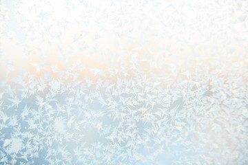 beautiful winter texture patterns of frost on window