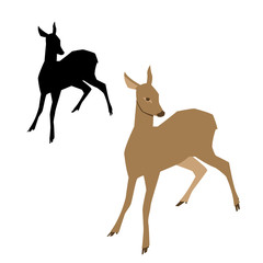 Deer vector illustration style Flat  set