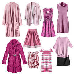 Pink clothes isolated