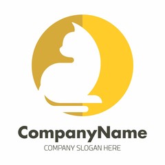 Cat icon logo template