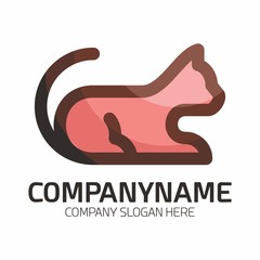 Cat icon logo template