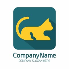 Cat icon logo template
