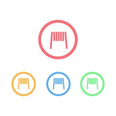 Colorful Set of Circle Ring Vapor Coil or Spring Icon. Isolated.