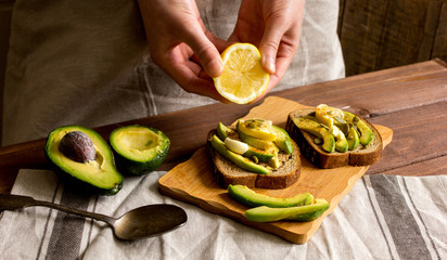 making sandwiches with avocado healthy organic food