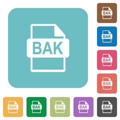 BAK file format rounded square flat icons