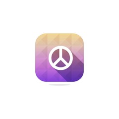 Modern Peace Sign Icon with Long Shadow. Isolated.