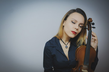 young woman with violin