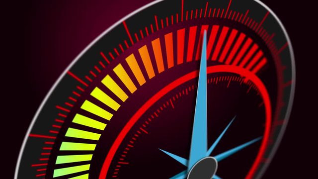 Indicator shows the maximum high speed acceleration motion blur. 4K animation seamless loop.