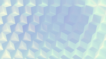 3d rendering gradient color cube wall. Beautiful glowing neon lights effect.
