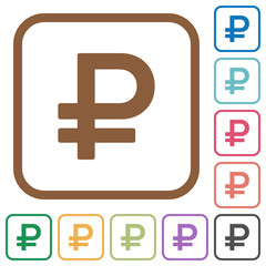 Ruble sign simple icons