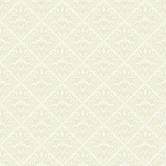 Seamless background of beige color in the style of Damascus. Vintage ornament. Use for wallpaper, printing on the packaging paper, textiles.