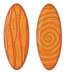 Aboriginal shield (Vector art). Illustration based on aboriginal style of dot shield.