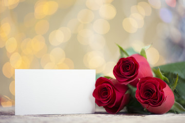 red roses with blank space for Valentines message