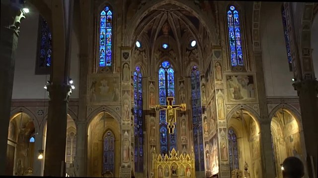 FLORENCE, ITALY: Interior of Basilica di Santa Croce di Firenze.