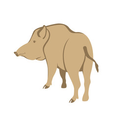 Wild boar vector illustration style Flat