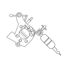 Fototapeta premium Tattoo machine linear drawing