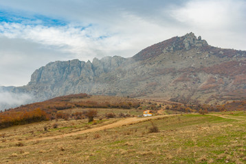 Fototapeta na wymiar View on mountain pasture Demerdzhi, Crimean peninsula